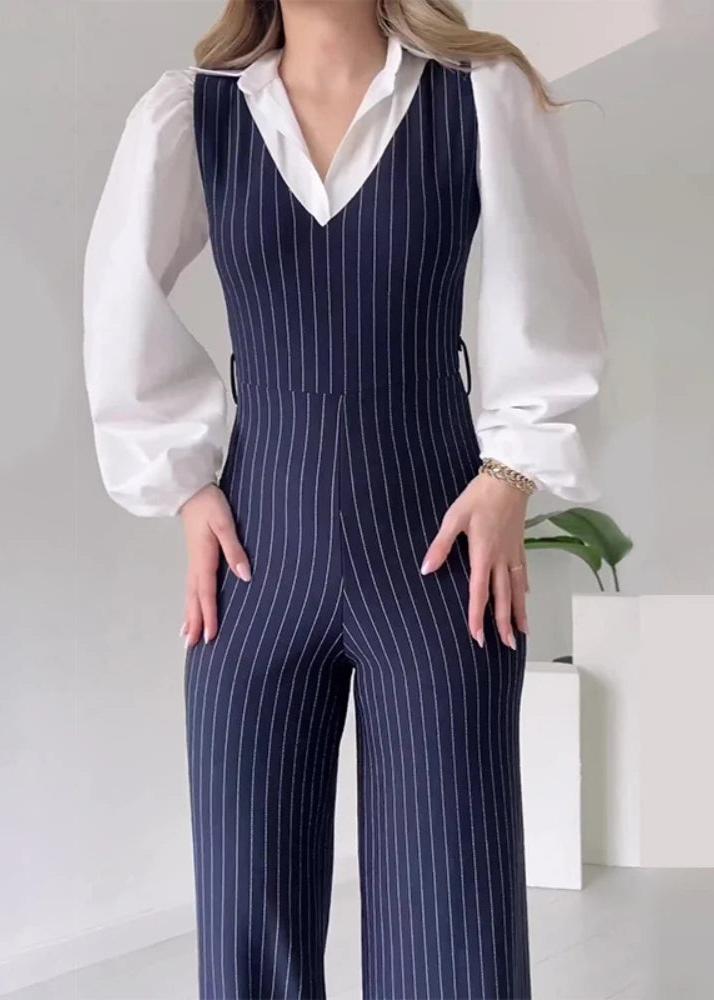 ANGÈLE | STRIPED HIGH-WAIST JUMPSUIT