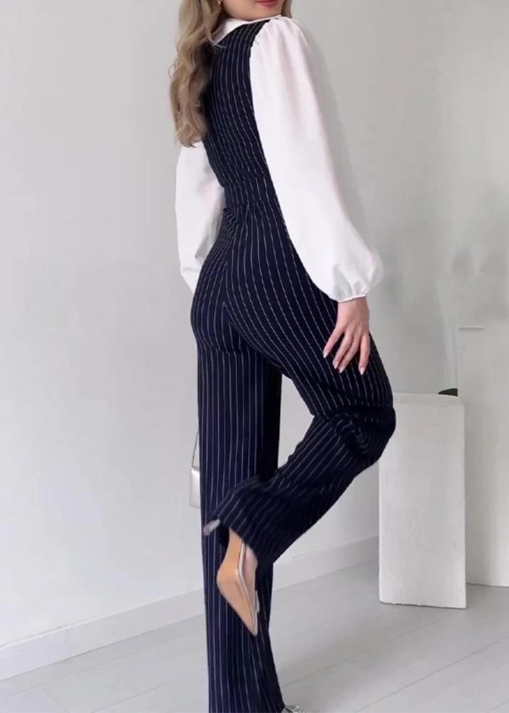 ANGÈLE | STRIPED HIGH-WAIST JUMPSUIT