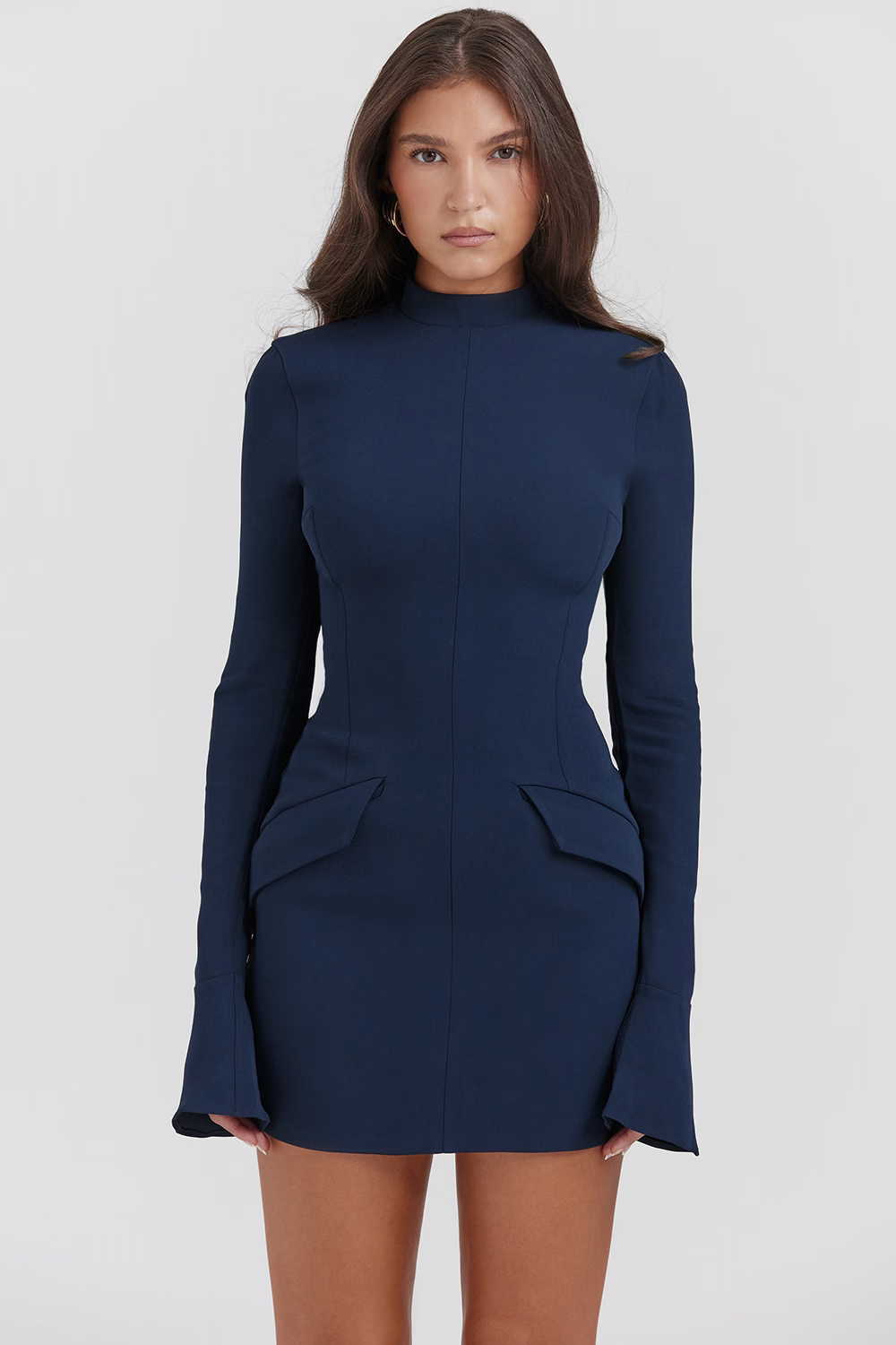 Demi | Knitted Bodycon Pocket Detail Mini Dress